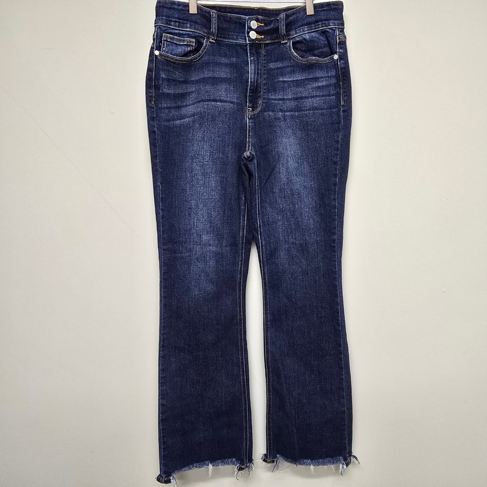 Judy Blue Boot Cut Jeans Women 15/32 Raw Hem Distressed Western Boho Casual